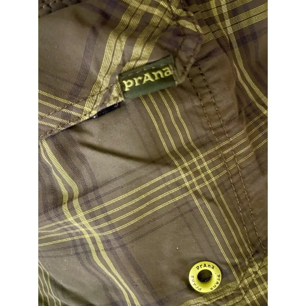 PrAna Men's Size 36 UPF 50+ Board Shorts Unlined Plaid Swim Surf Trunks Pockets
